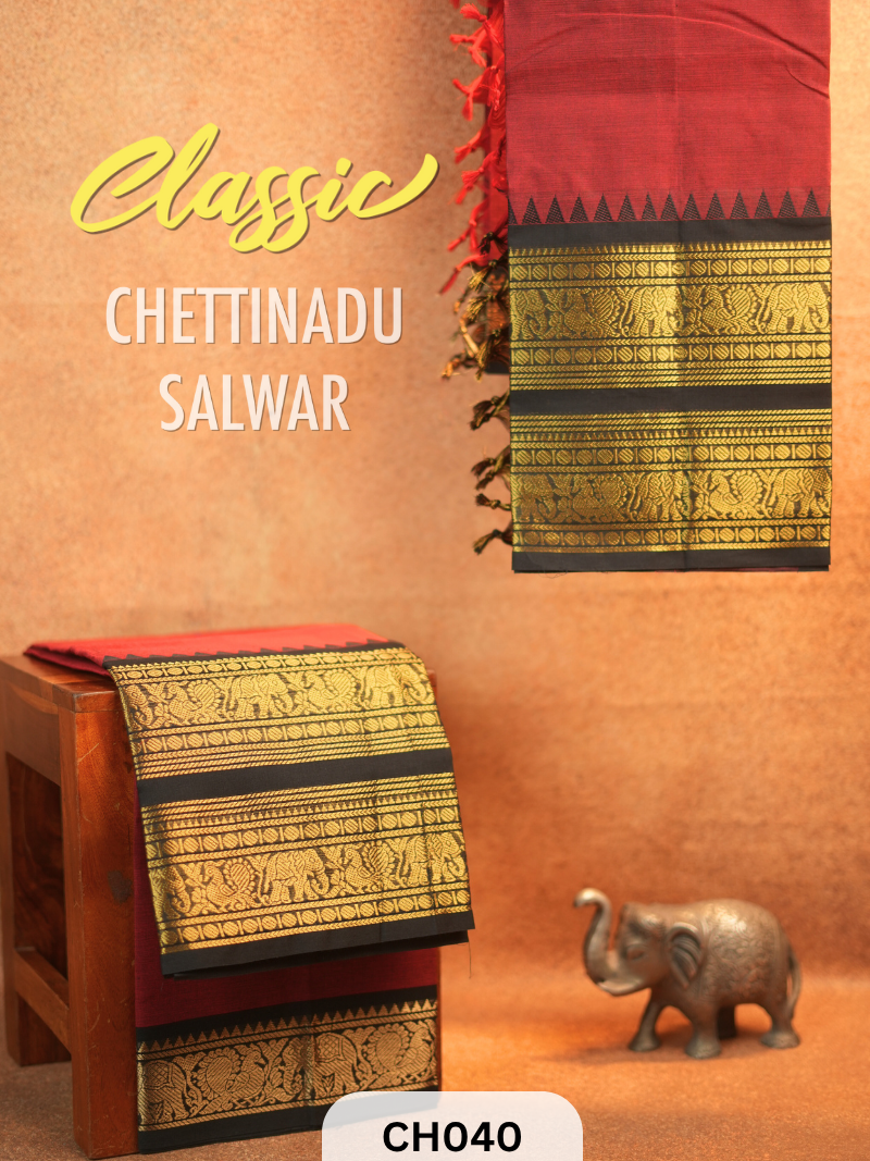 Chettinad Cotton Salwar Suit - 2Pcs Unstitched