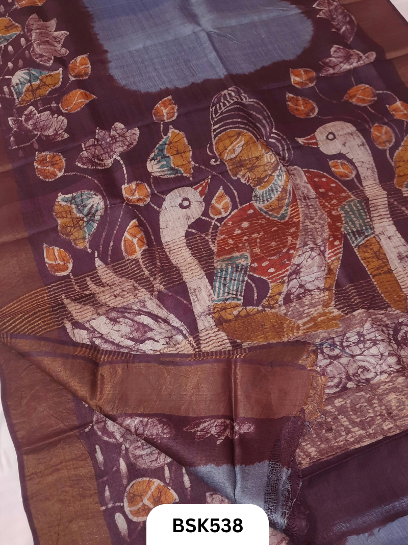 ZARI BORDER TUSSAR WITH BATICK