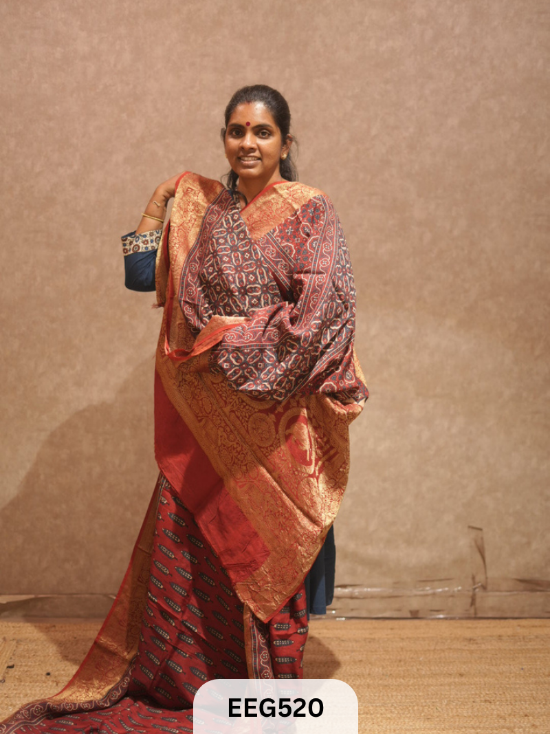 AJRAKH DOLA SILK SAREE
