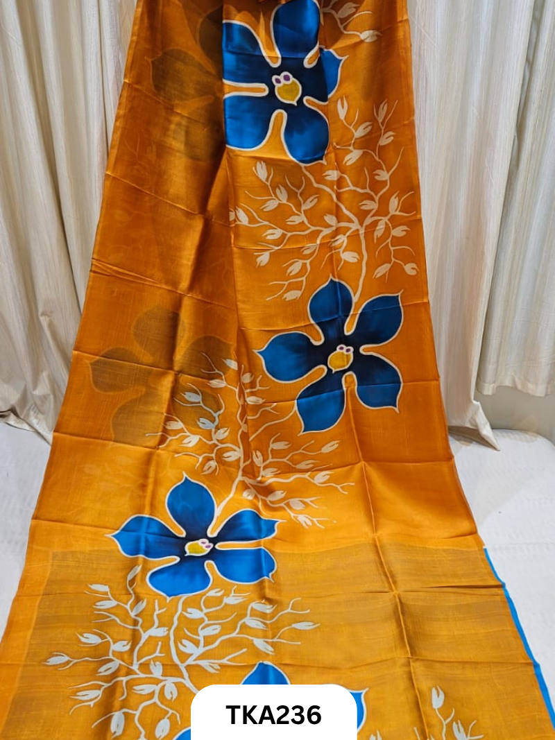 Murshidabad Silk Hand Painted Saree