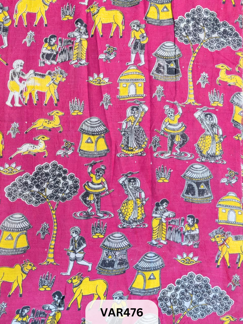 Kalamkari Hand printed - Fabric -1mtr