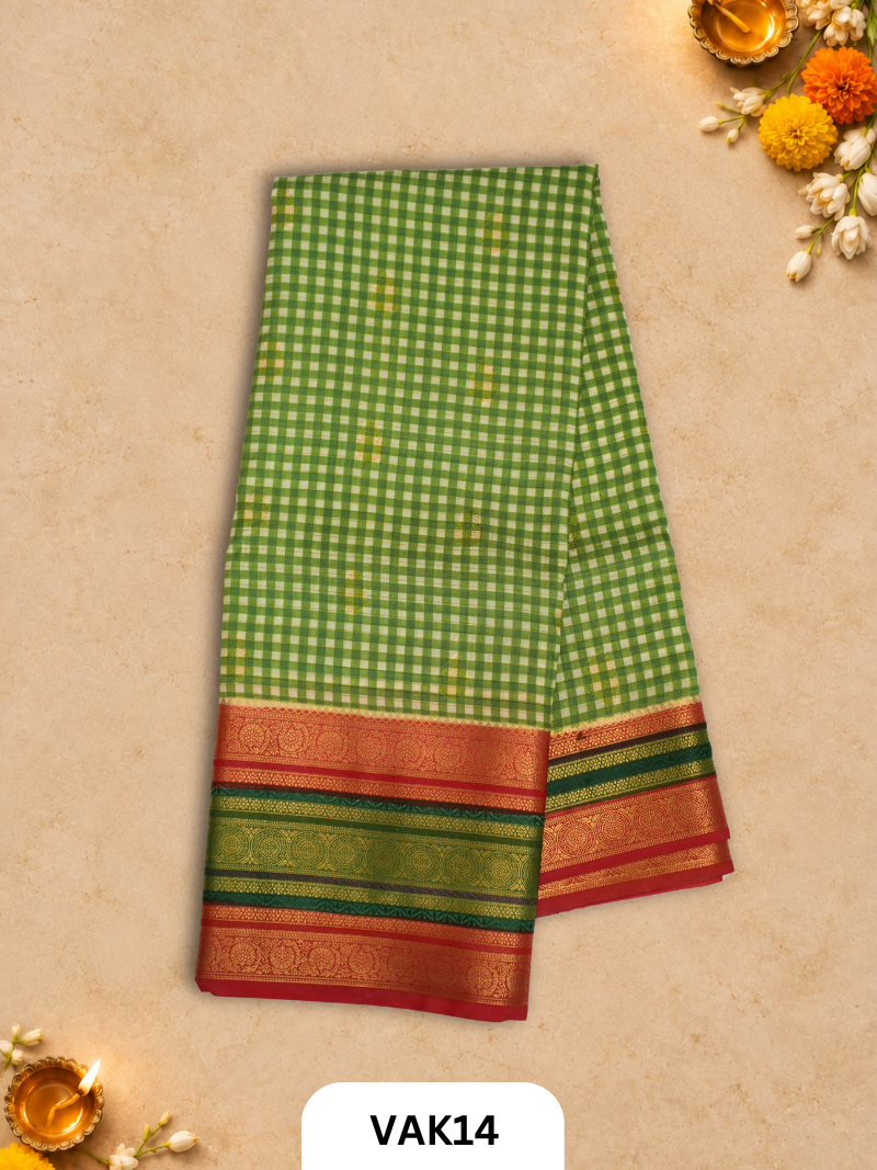 Banarasi Viscose Checked Saree