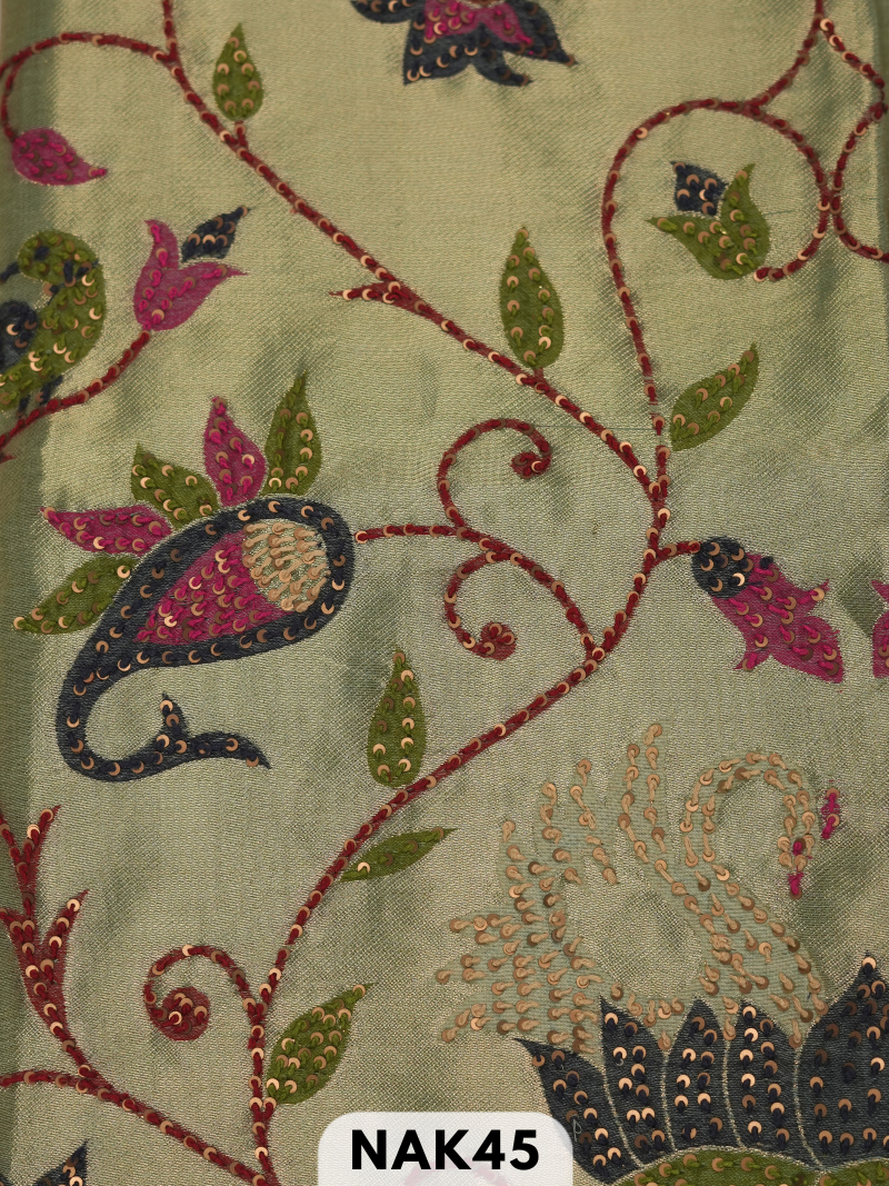 Semi Tussar paithani with Hand embroidry saree