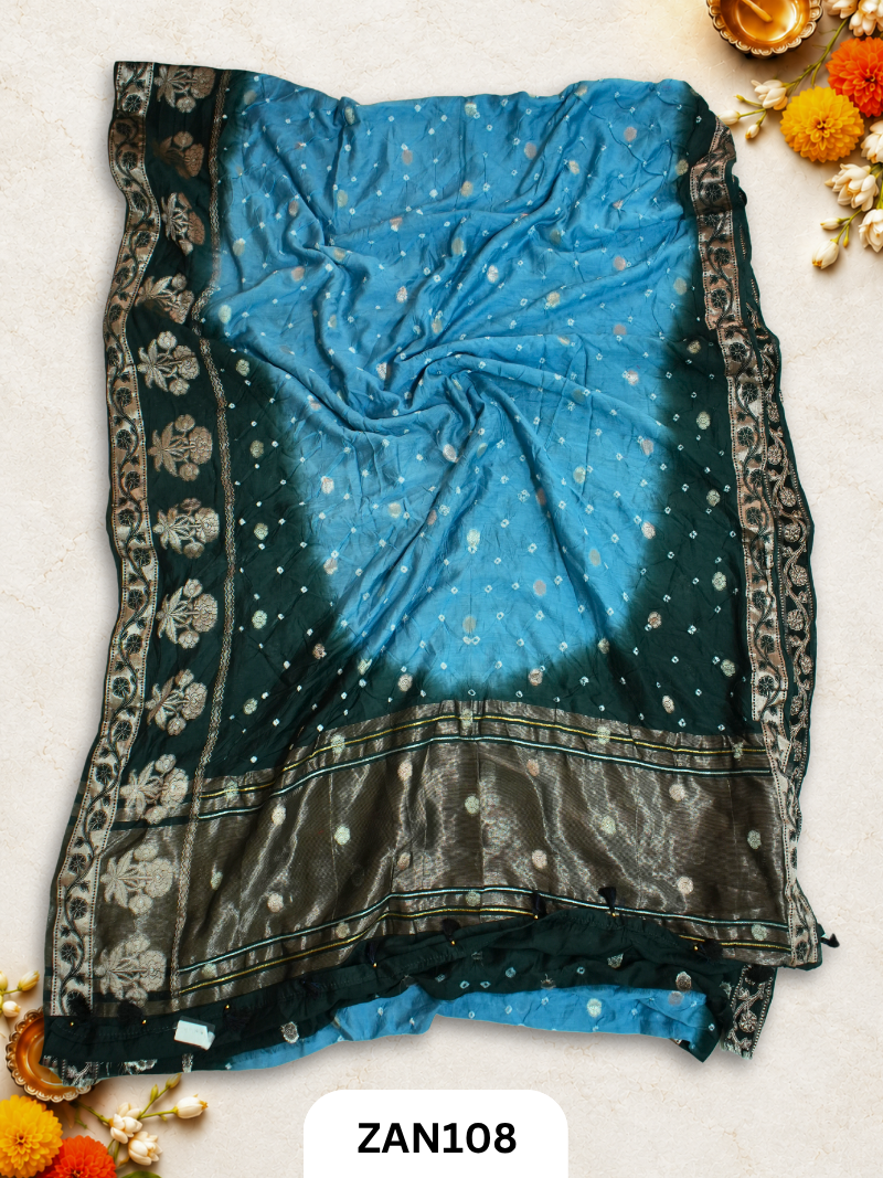 BANARASI BANDHINI WITH TIE AND DIE SAREE