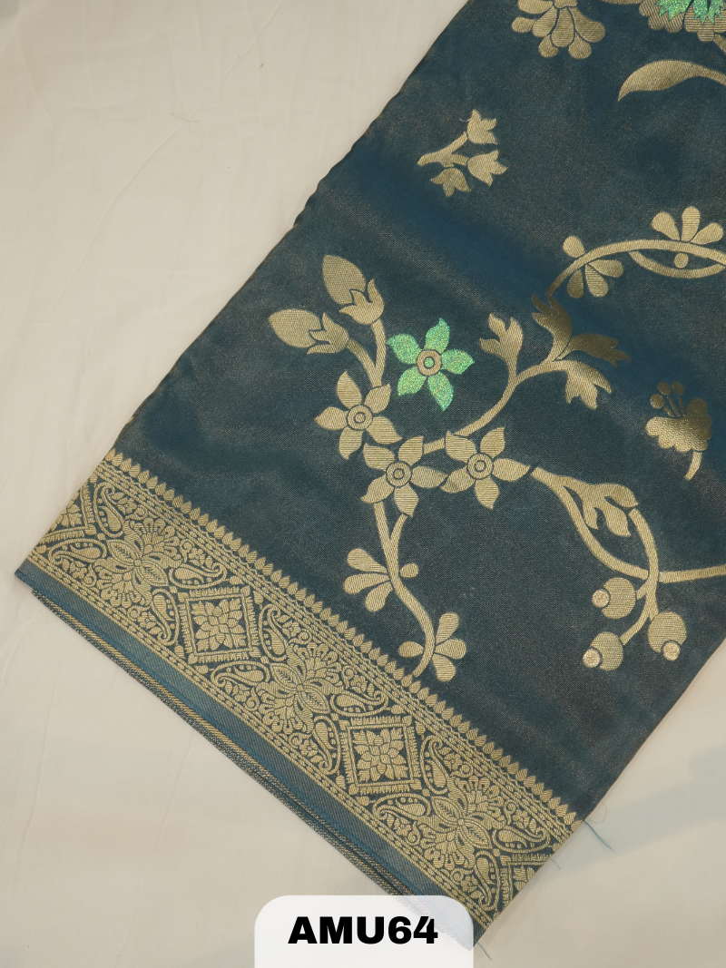 PREMIUM BANARAS ORGANZA DIGITAL KALAMKARI PRINT SAREE