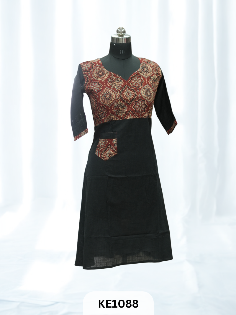 SLUB COTTON WITH NATURAL YOKE - ALINE KURTI