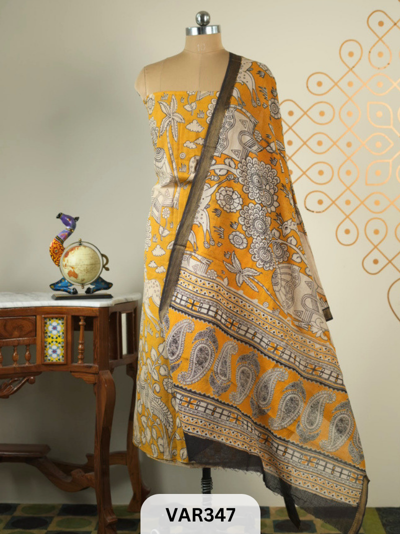 KALAMKARI COTTON-2 PCS-TOP & DUPPATA