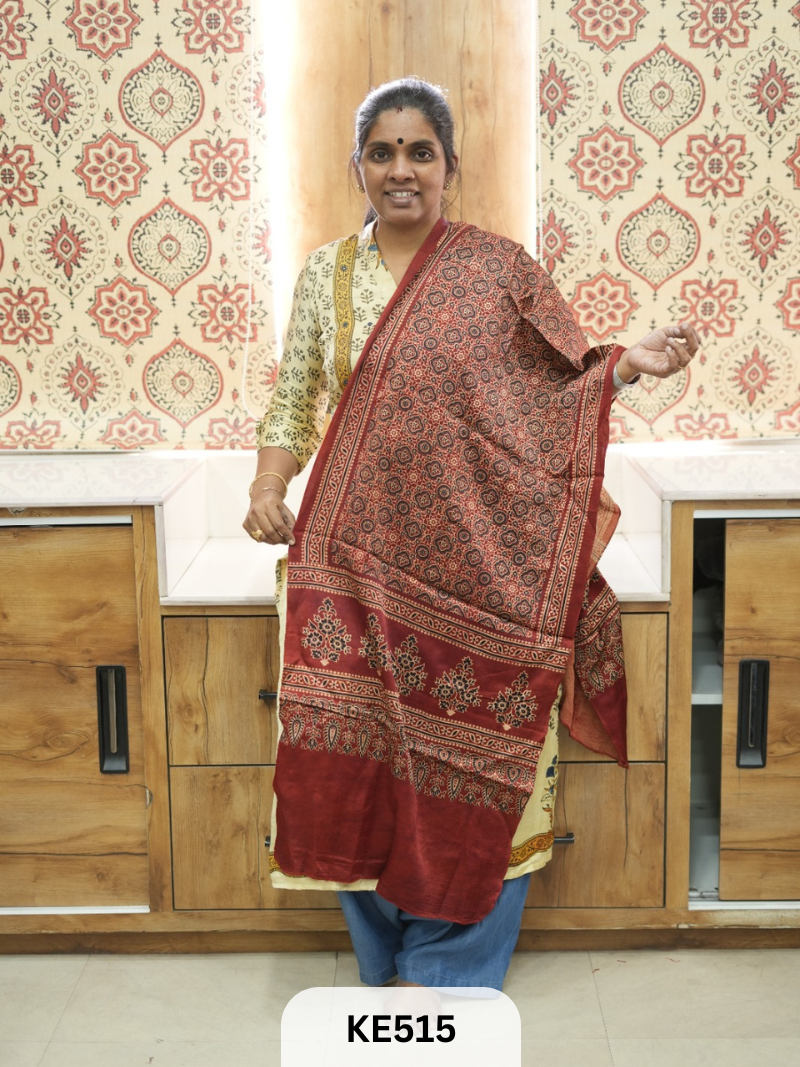 MASHRU HANDBLOCK PRINT STOLE