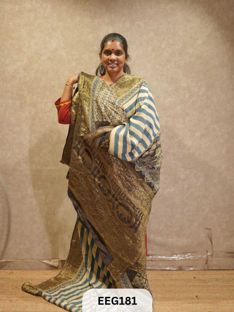 AJRAKH DOLA SILK SAREE