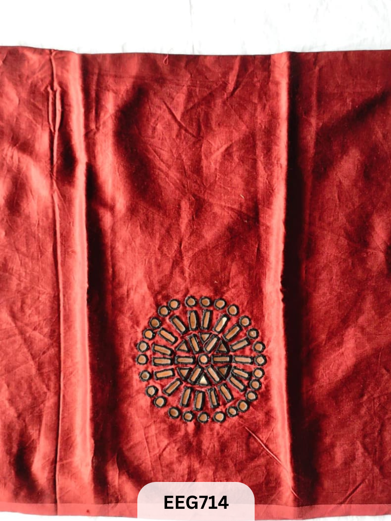MASHRU MIRROR WORK UNSTITCHED BLOUSE PIECE