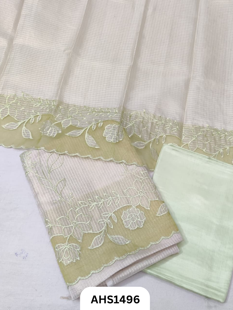 Applique Work Soft Silk Tissue Kota & Dupatta - Top 2.5Mtr & Dupatta 2.5Mtr