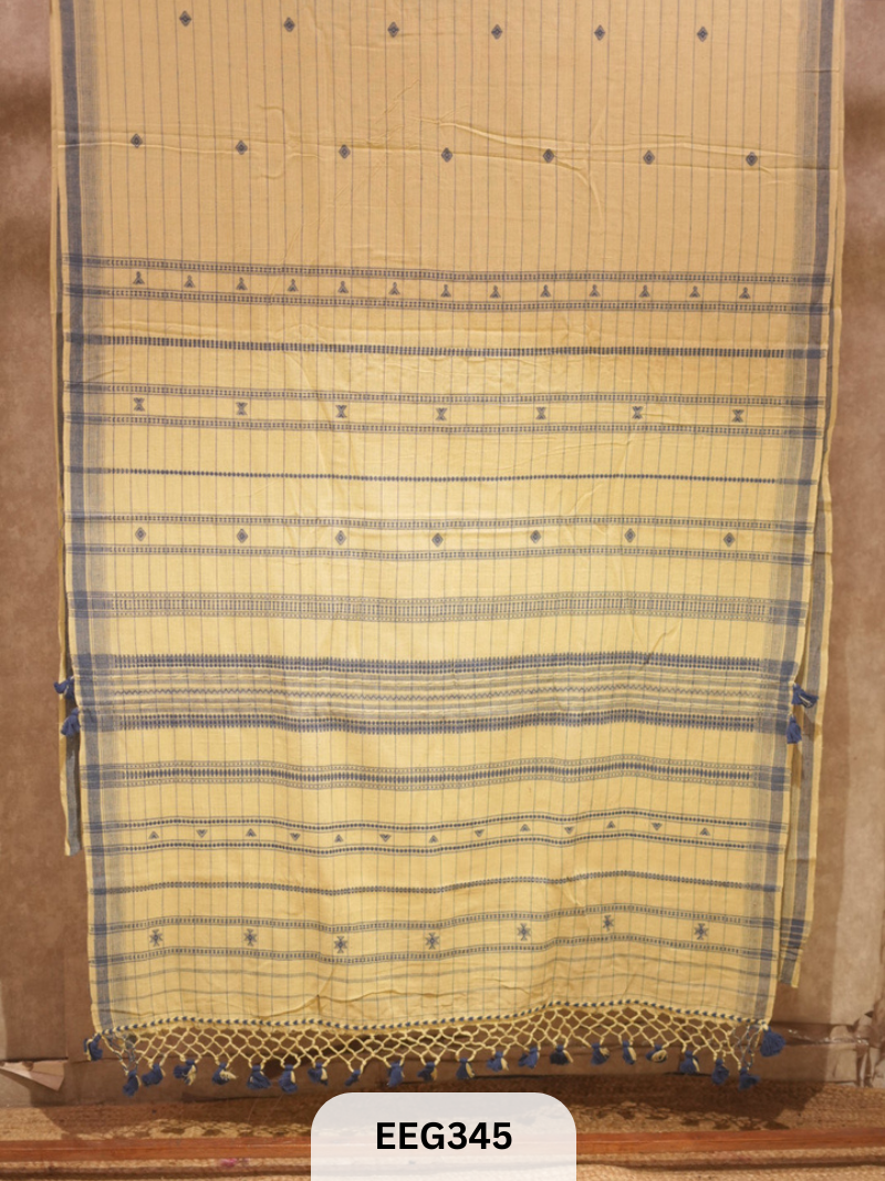 HANDWOVEN KALA COTTON WITH EXTRA WEFT SAREE