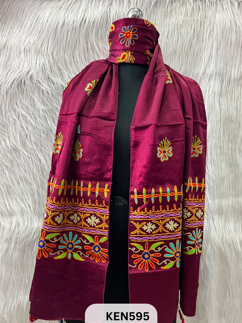 MUSHRU HAND AARI WORK STOLE