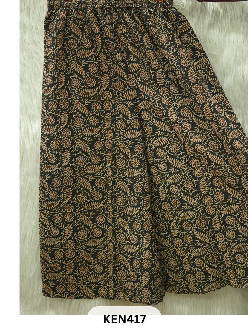 PLAZO HANDBLOCK PANT-FREE SIZE(22 to 40 INCH)