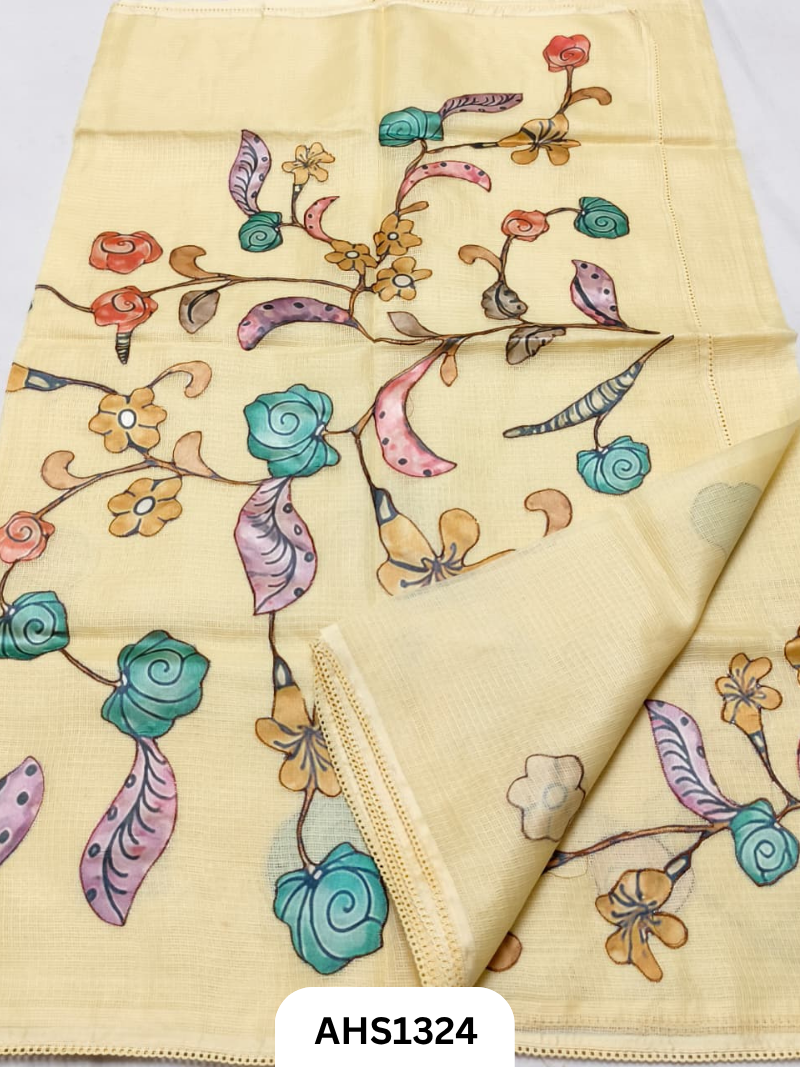 Soft Silk Kota Patch Work Saree With Blouse
