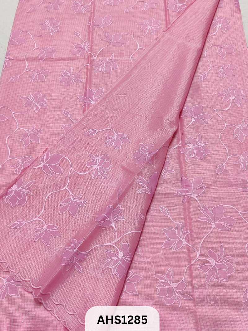 Soft Silk Kota Applique Work Saree