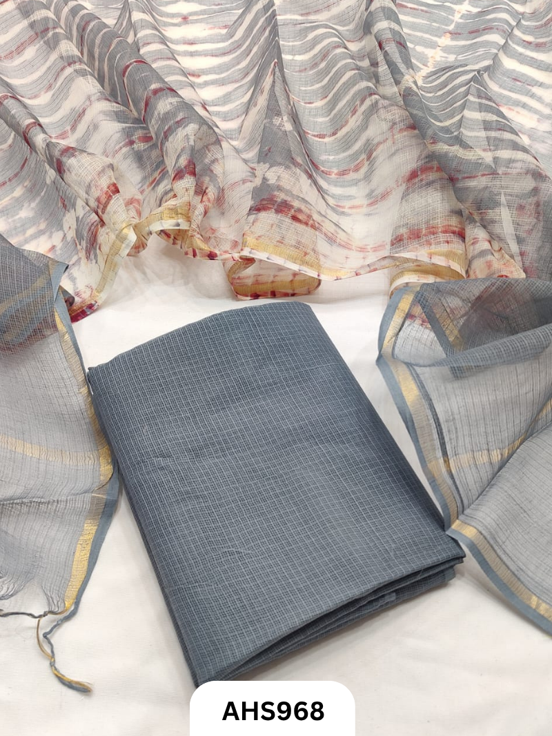 Pure Kota Cotton Shibori Print Dress Material Top & Dupatta 2.5mtr