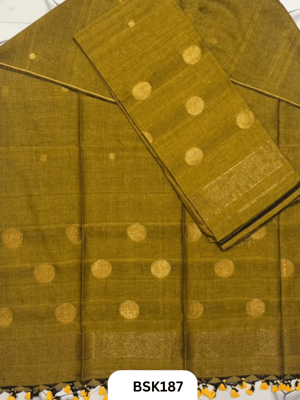 Pure Mulcotton Handloom Polka Salwar Suit Top 2.5mtr and Duppata 2.5mtr