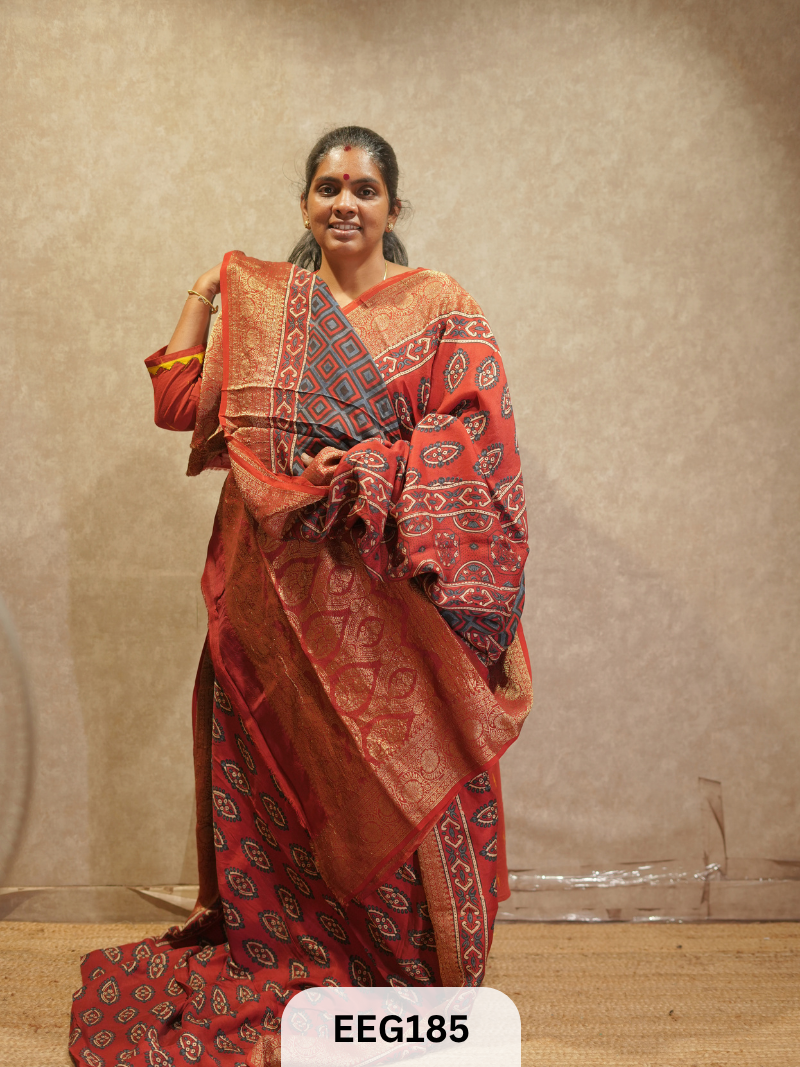 AJRAKH DOLA SILK SAREE