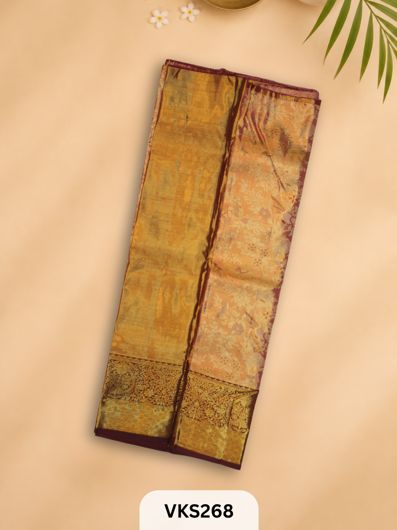 PURE KANCHIPURAM PATTU PAVADAI SET 3 - 5 YEAR