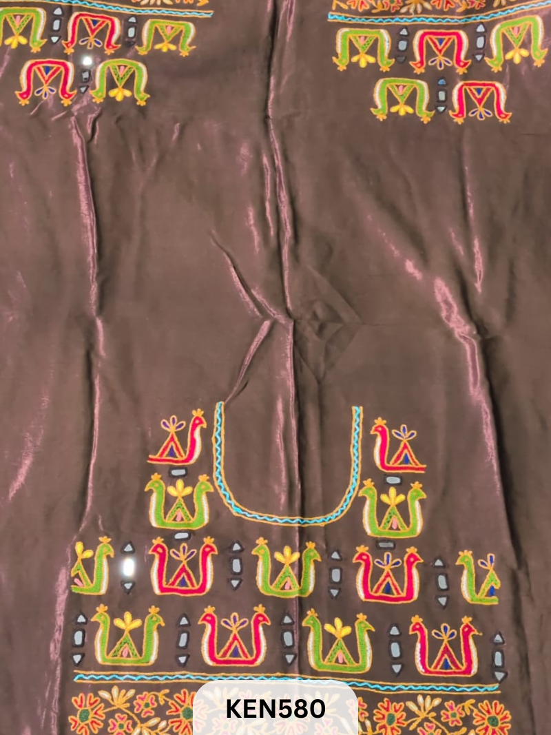 MASHRUSILK HAND AARIWORK UNSTITCHED BLOUSEPIECE