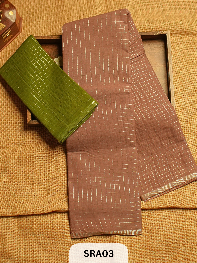 SUNGUDI COTTON SAREE WITH BLOUSE