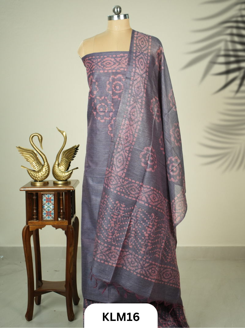 Semi Tussar Salwar Unstitched 3Pc Set