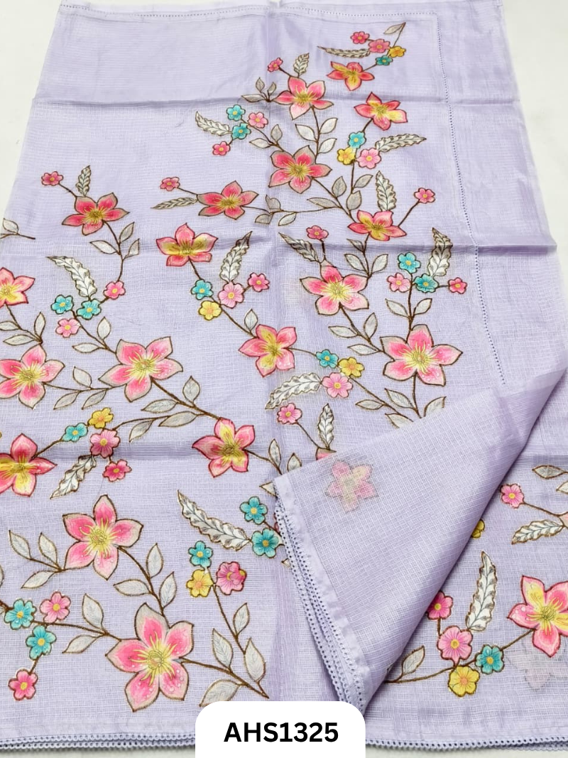 Soft Silk Kota Patch Work Saree With Blouse