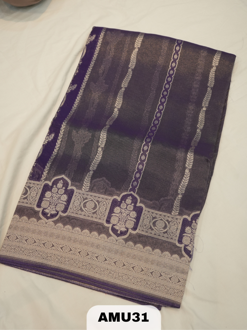 TISSUE SILK SAREE WITH BORDER