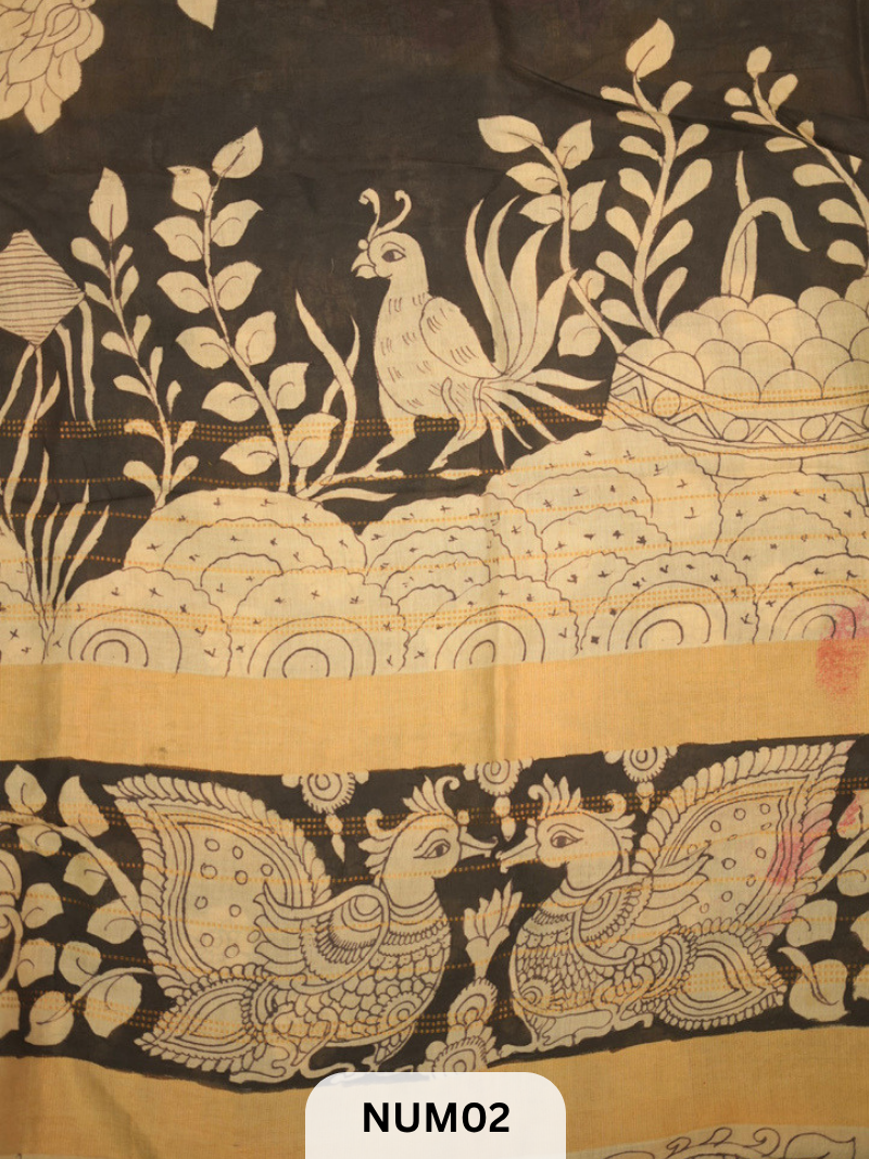 PURE HANDLOOM SILK COTTON 60/40 PURE PENKALAMKARI SAREE