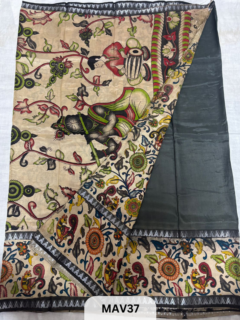 MANGALAGIRI SILK WITH KALAMKARI FUSION