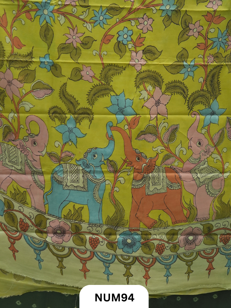Modal Bandhini With Pure Penkalamkari Pallu And Blouse