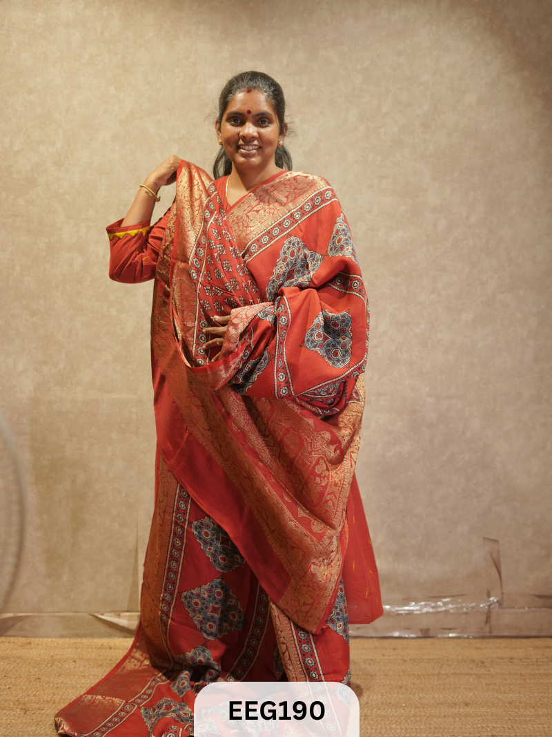 AJRAKH DOLA SILK SAREE
