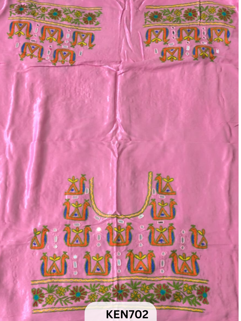 MASHRUSILK HAND AARIWORK UNSTITCHED BLOUSEPIECE