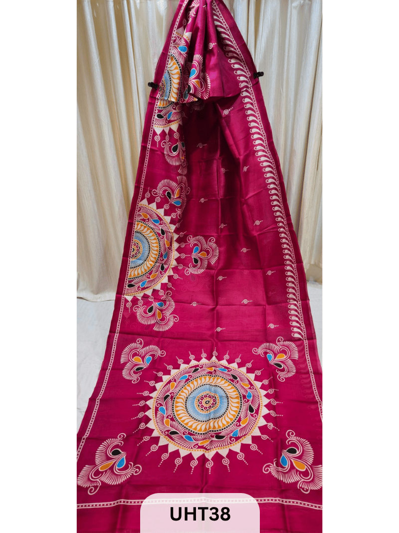 PURE MURSHIDABAD HANDPAINTED SAREE