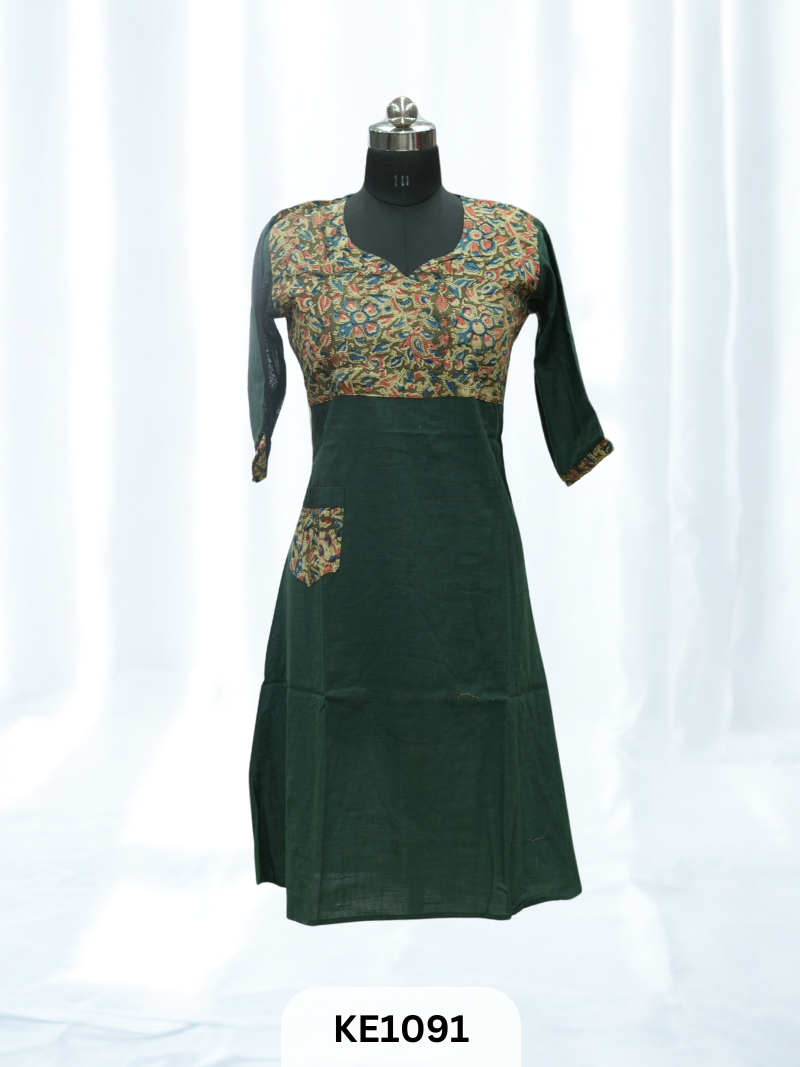 SLUB COTTON WITH NATURAL YOKE - ALINE KURTI