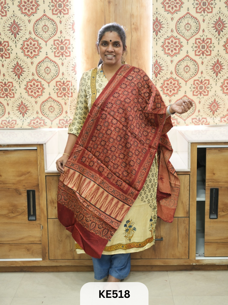 MASHRU HANDBLOCK PRINT STOLE
