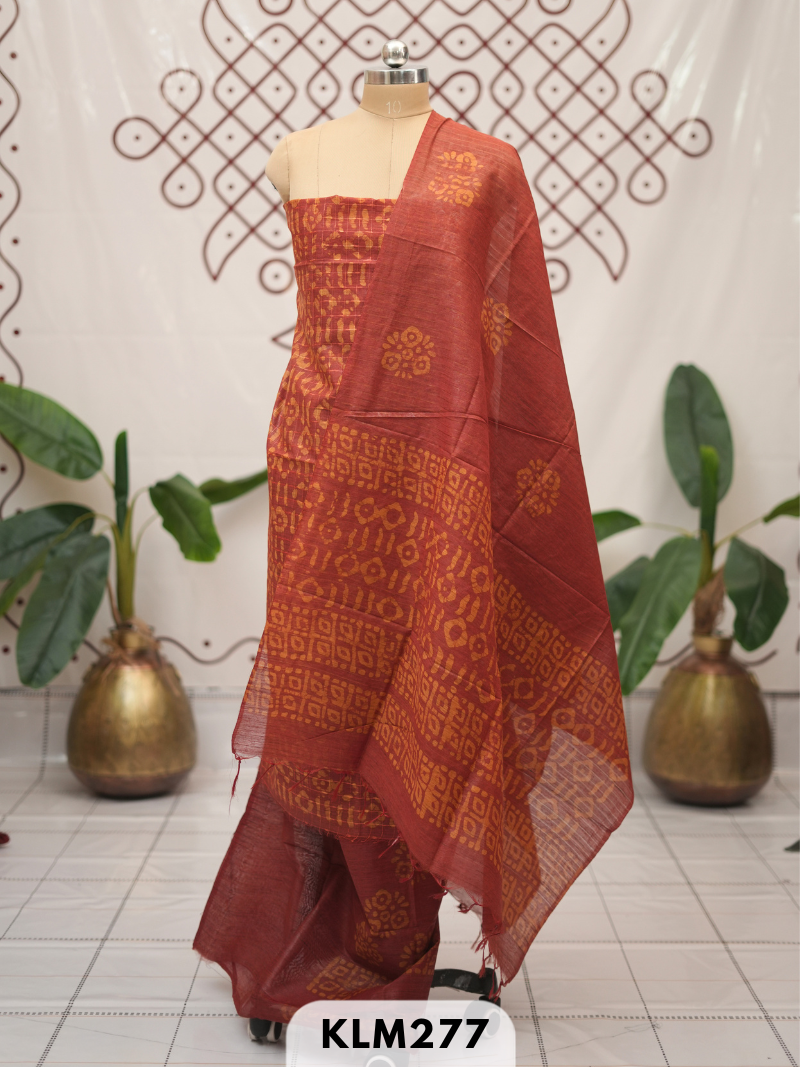 Bhagalpur Semi Tussar 3 pcs salwar set