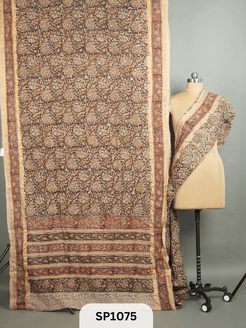 Sungudi Saree with Handblock Kalamkari print Saree Story with Shanmuga Priya
