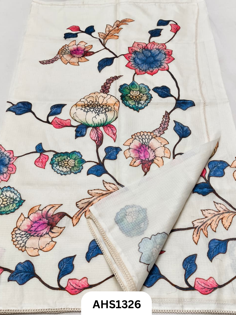 Soft Silk Kota Patch Work Saree With Blouse