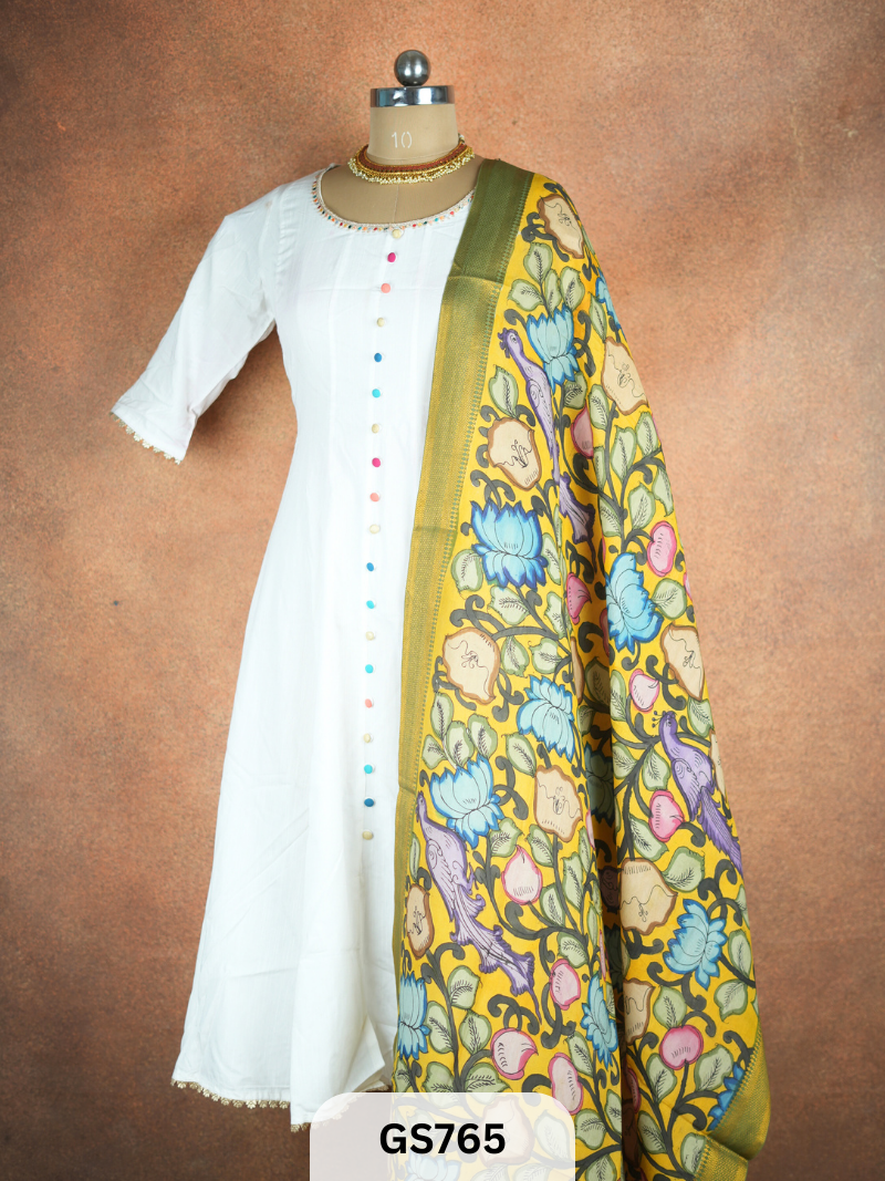 Pen Kalamkari Dupatta (Dupatta only)