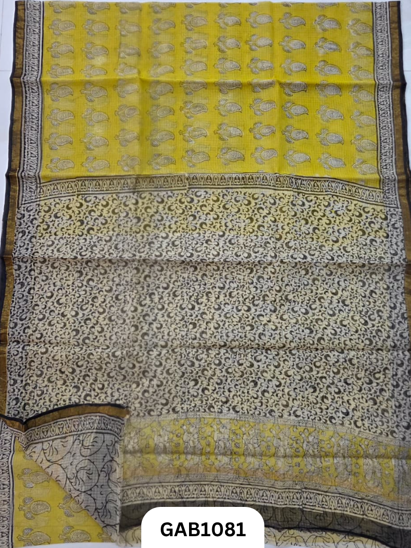 Bagru Handblock Print Kota Doria Saree