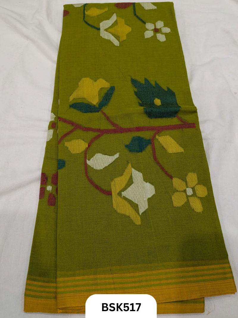 Handloom Pure Mul Cotton With Jamdhani Weave Saree