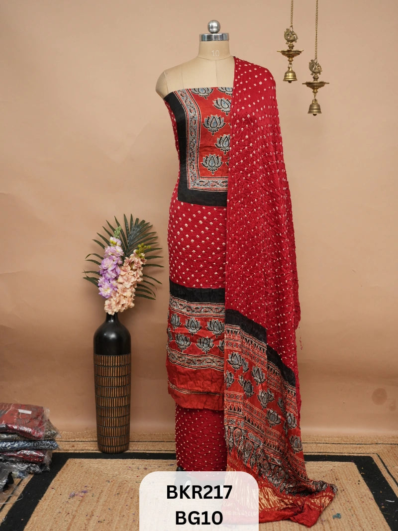 BANDHANI AJRAKH WITH LAGDI PATTA | SALWAR SUIT