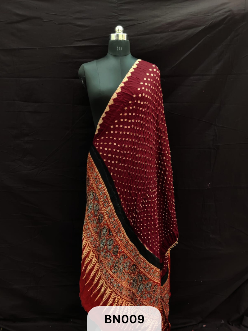 AJRAKH BANDHANI DANI EDGING DUPPATA