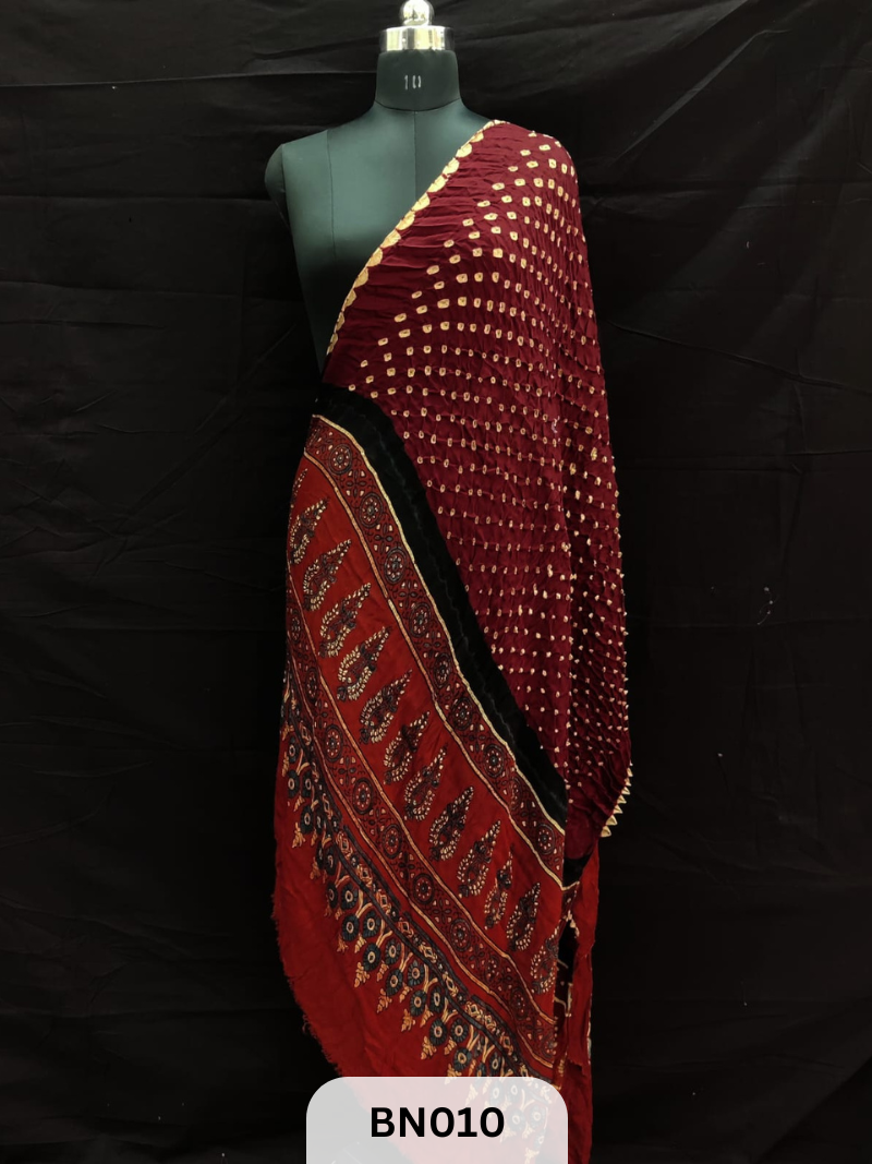 AJRAKH BANDHANI DANI EDGING DUPPATA