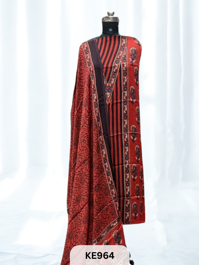PURE AJRAKH MODAL SALWAR-NATURAL HANDBLOCK