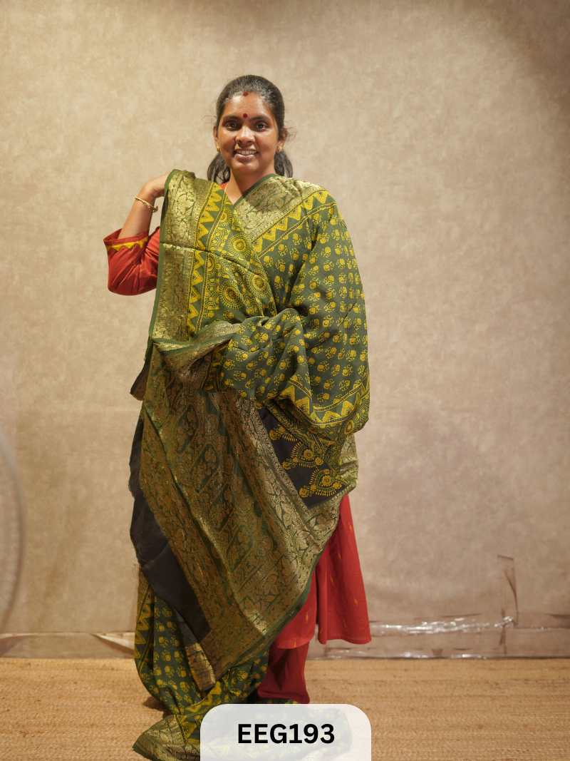 AJRAKH DOLA SILK SAREE