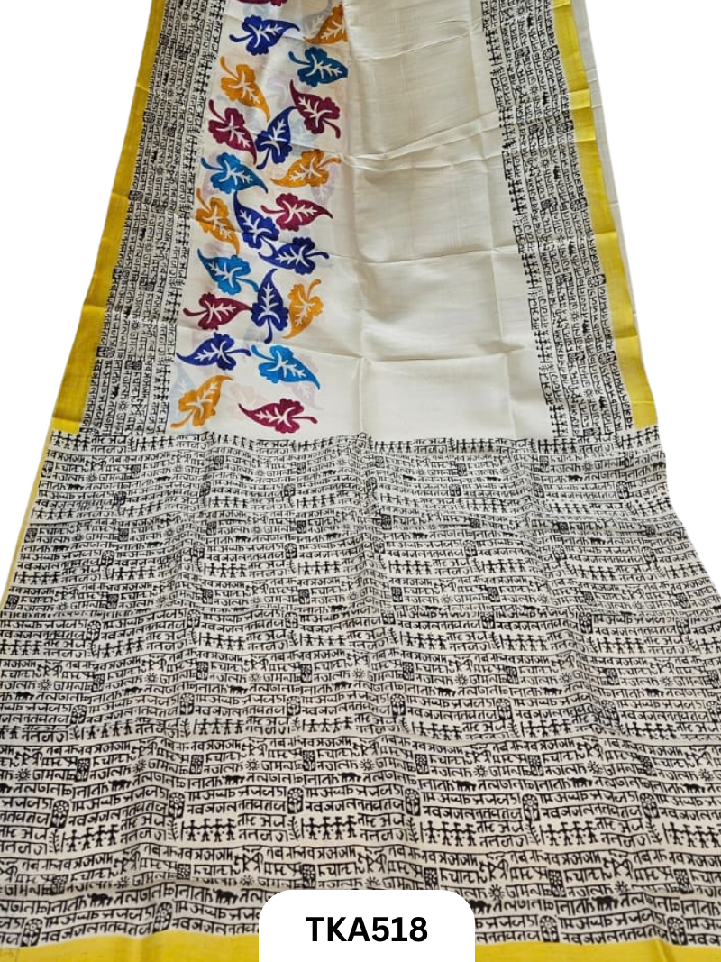 Murshidabad Silk Block Printing Saree
