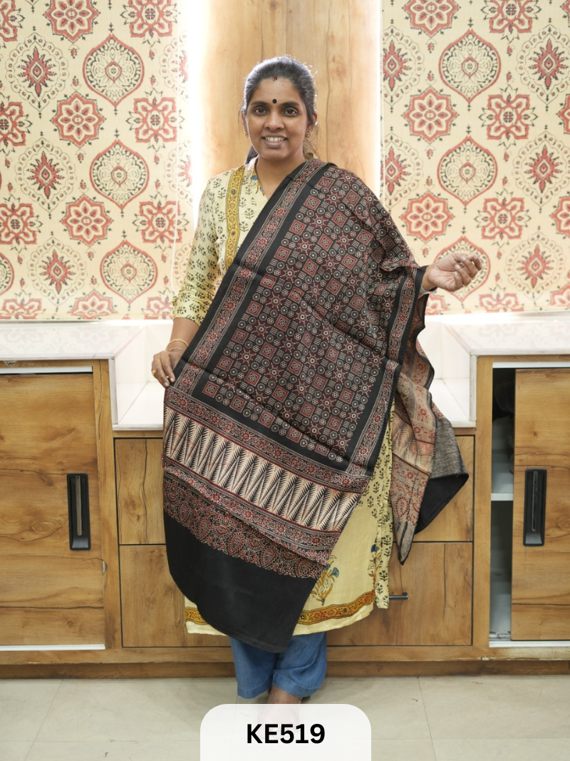 MASHRU HANDBLOCK PRINT STOLE